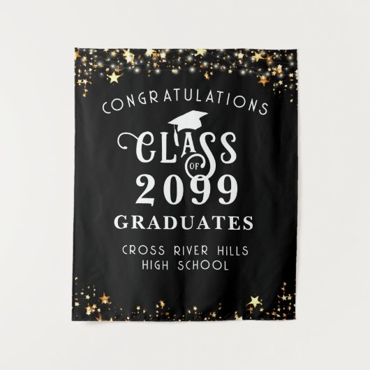 Moderne Afstuderen Class Year Congraps Backdrop Wandkleed (Voorkant)
