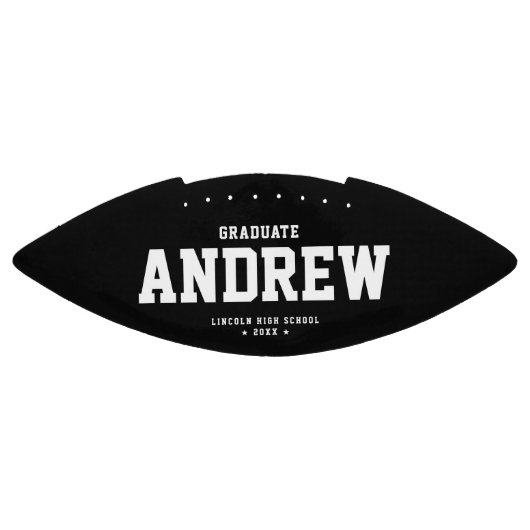 Moderne Afstuderen Cool Black en White Trendy American Football (Paneel)