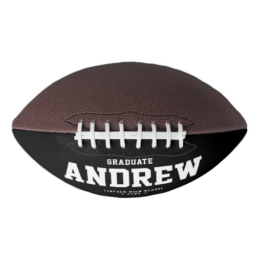 Moderne Afstuderen Cool Black en White Trendy American Football (Voorkant)