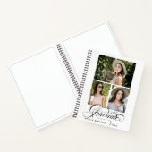 Moderne Afstuderen Elegant Script Photo Guest Book Notitieboek (Binnen)