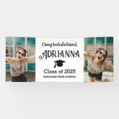 Moderne Afstuderen felicitaties Foto Spandoek (Horizontaal)