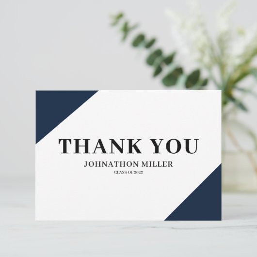 Moderne Afstuderen flat-dank Bedankkaart (Staand voorkant)