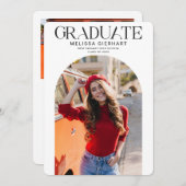 Moderne Afstuderen Foto 2025 Afstudeerder Party Kaart (Voorkant / Achterkant)