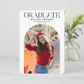 Moderne Afstuderen Foto 2025 Afstudeerder Party Kaart (Staand voorkant)