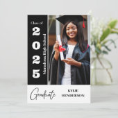Moderne Afstuderen foto Aankondiging (Staand voorkant)