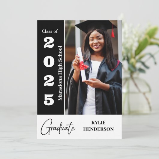 Moderne Afstuderen foto Aankondiging (Staand voorkant)