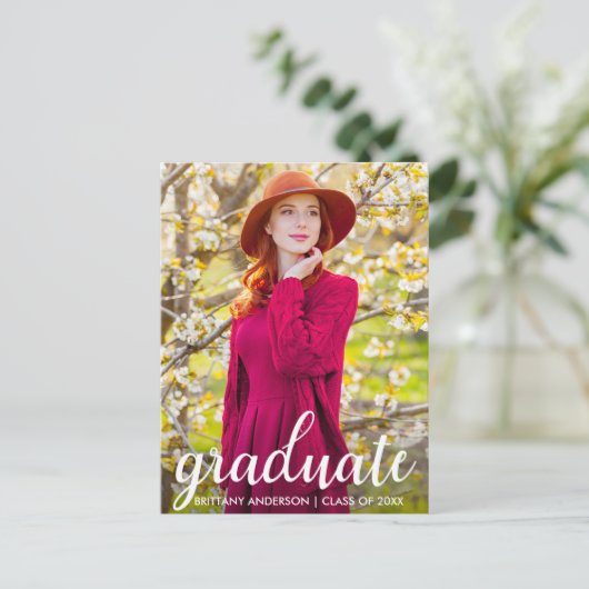 Moderne  Afstuderen Foto aankondiging W (Staand voorkant)