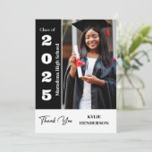 Moderne Afstuderen foto Bedankkaart (Staand voorkant)