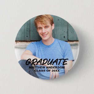 Moderne Afstuderen Foto bekendmaking ronde Button 5,7 Cm