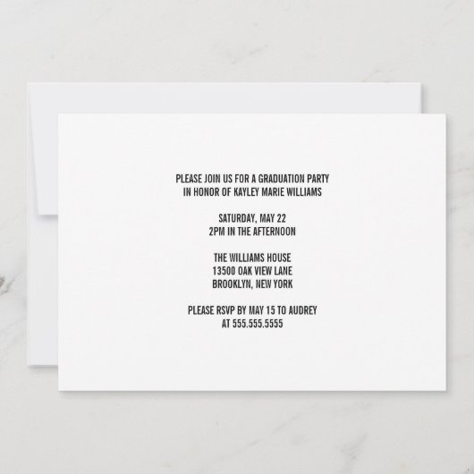 Moderne Afstuderen foto Black Text Graduation Part Kaart (Achterkant)