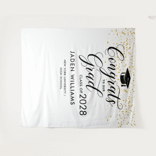 Moderne Afstuderen Foto Booth-achtergrond Wandkleed (Voorkant (horizontaal))