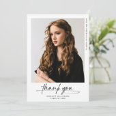 Moderne Afstuderen foto Dank u script Kaart (Staand voorkant)