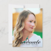 Moderne Afstuderen foto Eenvoudige zwarte scriptbe Aankondiging (Voorkant)