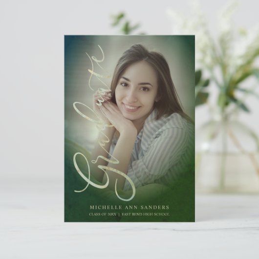 Moderne Afstuderen foto Elegant Script Calligraphy (Staand voorkant)