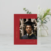 Moderne Afstuderen foto Folie Dank u Uitnodiging Briefkaart (Staand Voorkant)