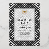 Moderne Afstuderen Foto Folie Folie Uitnodiging (Achterkant)