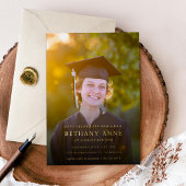 Moderne Afstuderen Foto Gold Foil Uitnodiging