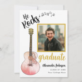 Moderne Afstuderen foto hij rockt afstudeerfeest Kaart (Voorkant)