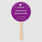 Moderne Afstuderen foto Paarse Afstuderen Handwaaier (Achterkant)