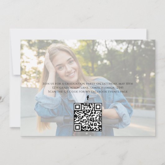 Moderne Afstuderen Foto Retro Party Kaart (Achterkant)