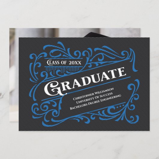 Moderne  Afstuderen Foto School Kaart (Voorkant / Achterkant)