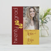 Moderne Afstuderen-foto-schoolkleuren Kaart (Staand voorkant)