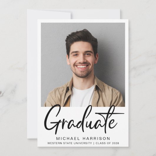 Moderne Afstuderen Foto Script Aankondiging (Voorkant)