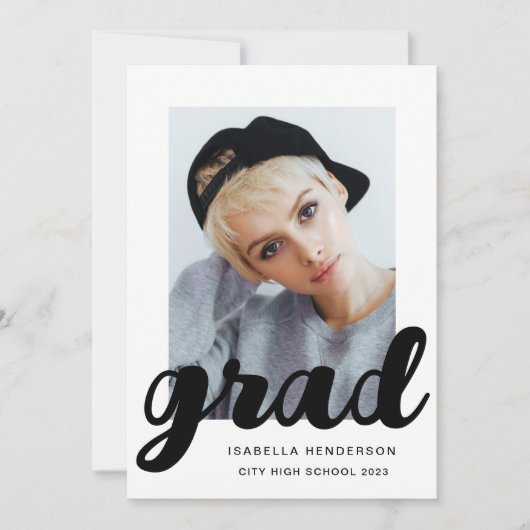 Moderne Afstuderen Foto Script Aankondiging (Voorkant)