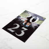 Moderne Afstuderen foto Silver Bold geperst Folie Uitnodiging (Gedraaid)