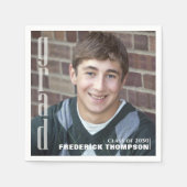 Moderne Afstuderen Foto Simple Minimalist Party Servet (Voorkant)