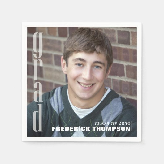 Moderne Afstuderen Foto Simple Minimalist Party Servet (Voorkant)