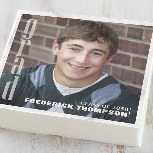 Moderne Afstuderen Foto Simple Minimalist Party Servet