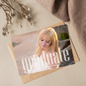 Moderne Afstuderen foto-uitnodiging op maat Briefkaart