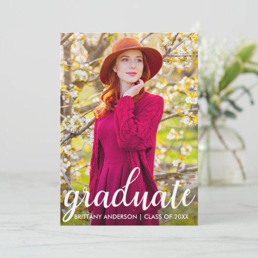 Moderne  Afstuderen Fotoaankondiging Aankondiging (Staand voorkant)