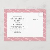 Moderne afstuderen fotoaankondiging + feestuitnodi uitnodiging briefkaart (Achterkant)