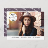 Moderne afstuderen fotoaankondiging + partijuitnod uitnodiging briefkaart (Voorkant / Achterkant)