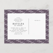 Moderne afstuderen fotoaankondiging + partijuitnod uitnodiging briefkaart (Achterkant)