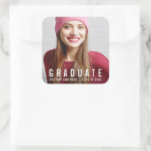 Moderne Afstuderen Fotoaankondiging W Vierkante Sticker (Tas)