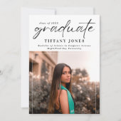 Moderne Afstuderen fotoafstudeerfeest Aankondiging (Voorkant)