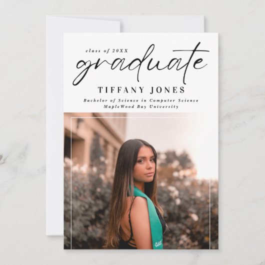 Moderne Afstuderen fotoafstudeerfeest Aankondiging (Voorkant)