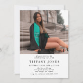 Moderne Afstuderen fotoafstudeerfeest Aankondiging (Achterkant)