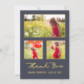 Moderne Afstuderen fotocollage bedankt Announceme Aankondiging (Voorkant)