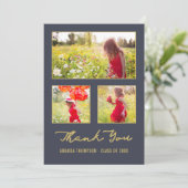 Moderne Afstuderen fotocollage bedankt Announceme Aankondiging (Staand voorkant)