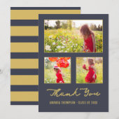 Moderne Afstuderen fotocollage bedankt Announceme Aankondiging (Voorkant / Achterkant)