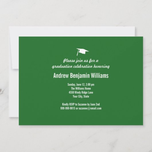 Moderne Afstuderen fotocollage klasse 20XX groen Kaart (Achterkant)