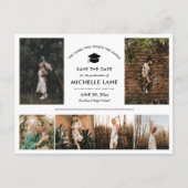 Moderne Afstuderen fotocollage Sla de datum op Briefkaart (Voorkant)