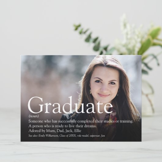 Moderne Afstuderen fotodefinitie Kaart (Staand voorkant)