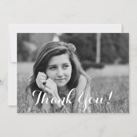 Moderne Afstuderen fotokalligrafie Dank u Bedankkaart (Voorkant)