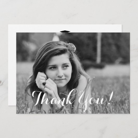 Moderne Afstuderen fotokalligrafie Dank u Bedankkaart (Voorkant / Achterkant)
