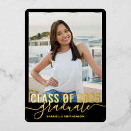 Moderne Afstuderen Fotoklas van 2025 Folie Uitnodiging